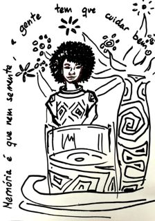 Desenho de Ofélia feito durante a aula.